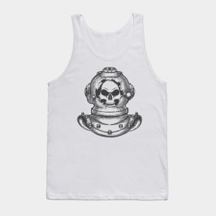 Skull in Broken Diving Helmet Tank Top